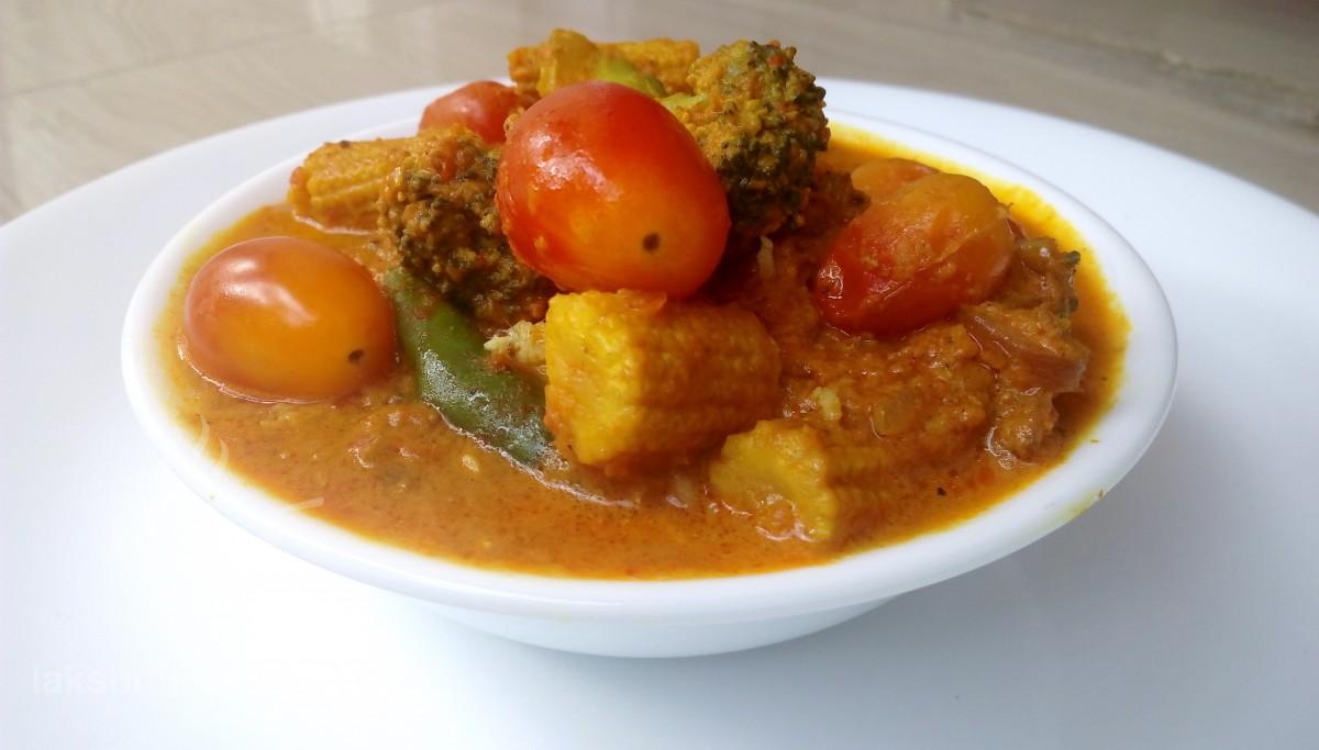 baby corn and cherry tomatoes gravy ki sabzi